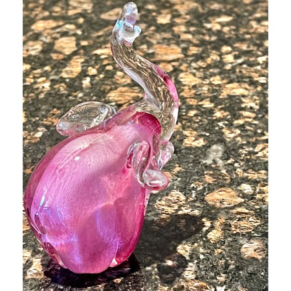 Blown Glass Pink Elephant Figurine 5.5" Tall Decorative Collectible Handcrafted - Picture 7 of 11